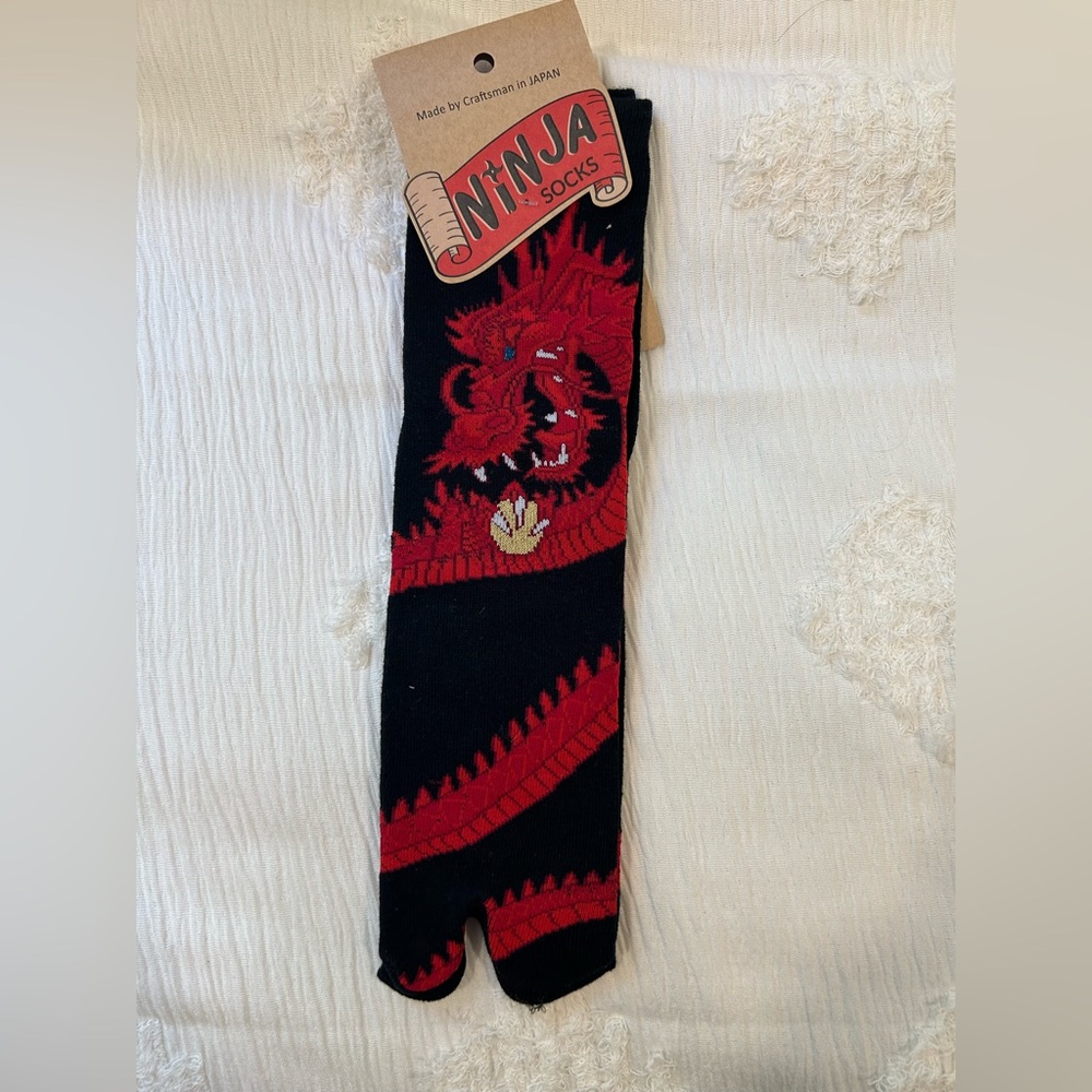 Red and Black Dragon Ninja Socks